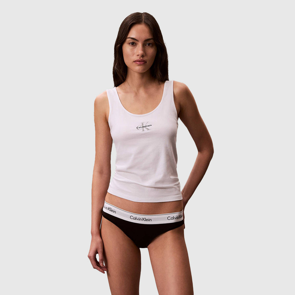Cotton Stretch Tank Top - White