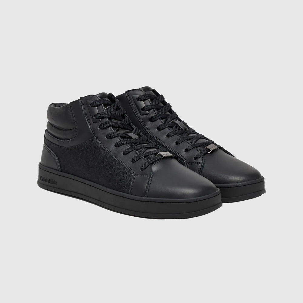 Jacquard Mono Mid Sneaker - Black