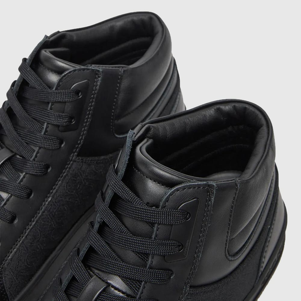 Jacquard Mono Mid Sneaker - Black