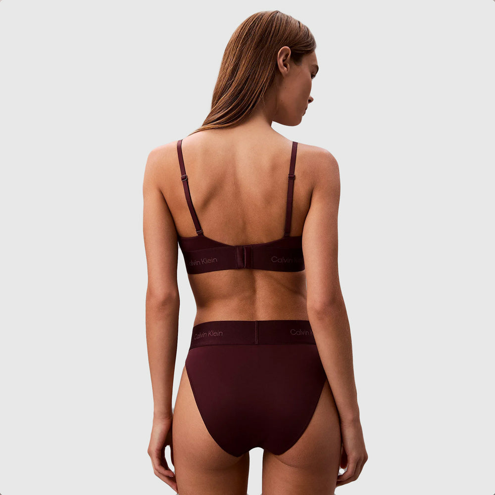 High Waist Bikini Bottom - Wine