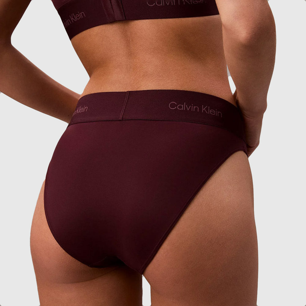High Waist Bikini Bottom - Wine