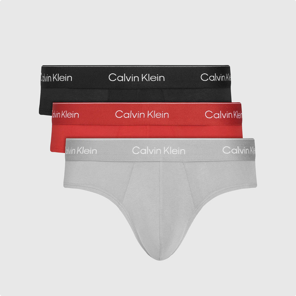 Calvin Klein 3 Pack Hip Brief - Red Multi |ThirdBaseUrban