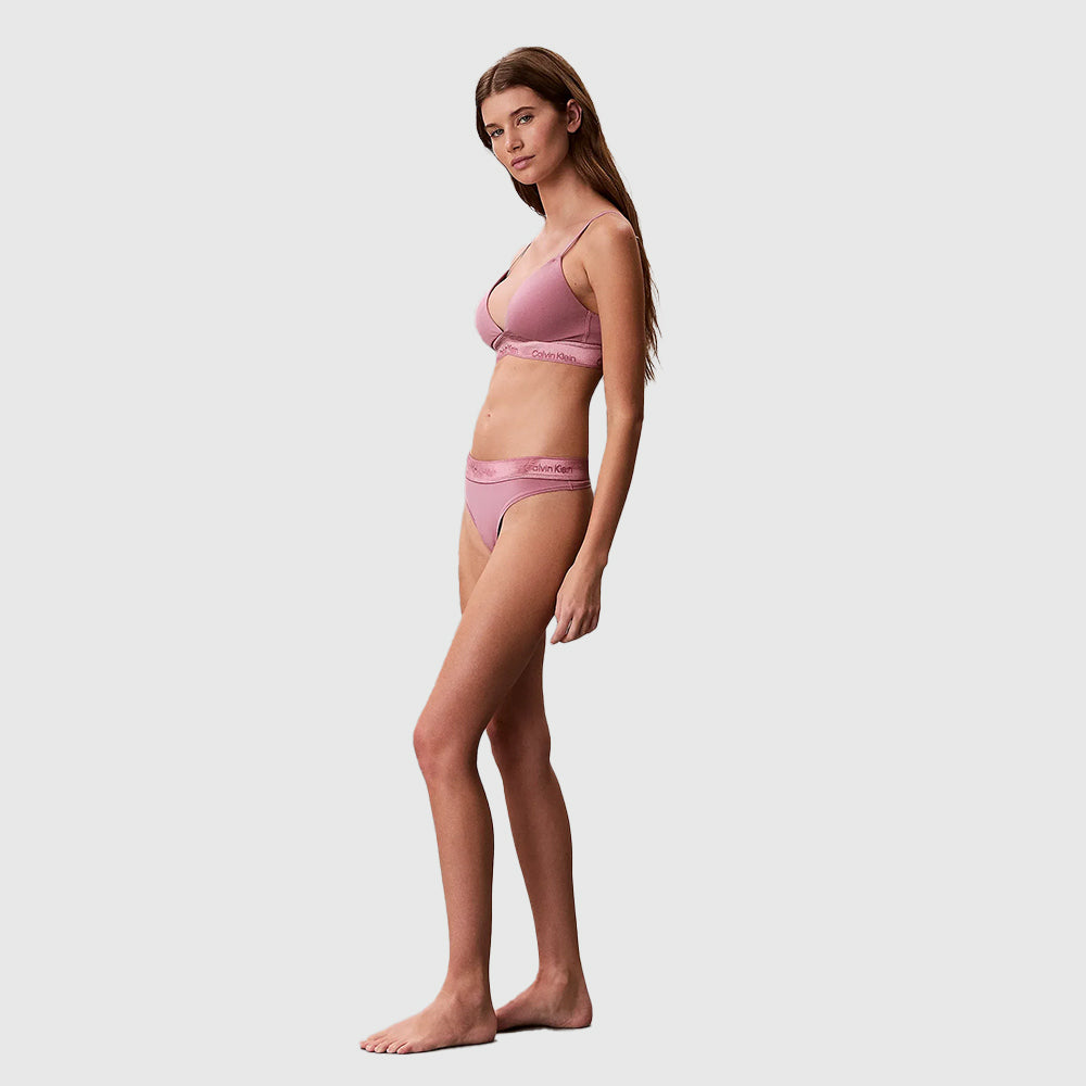 Metallic Lightly Lined Bralette - Mauve