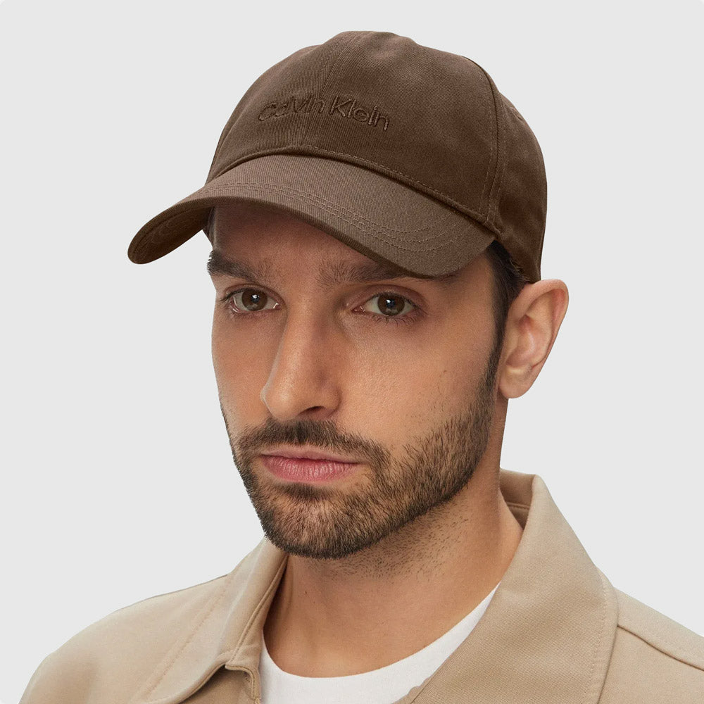 Calvin Klein Logo Embroidery Baseball Cap - Dark Brown |ThirdBaseUrban