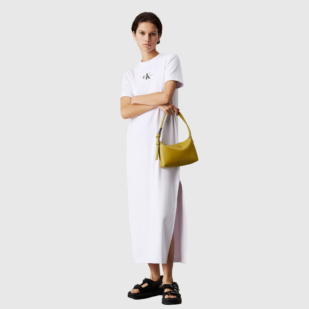 Calvin Klein Monologo T-Shirt Dress - White |ThirdBaseUrban