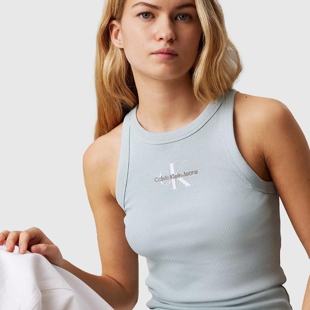 Monologo Rib Tank Top - Light Blue