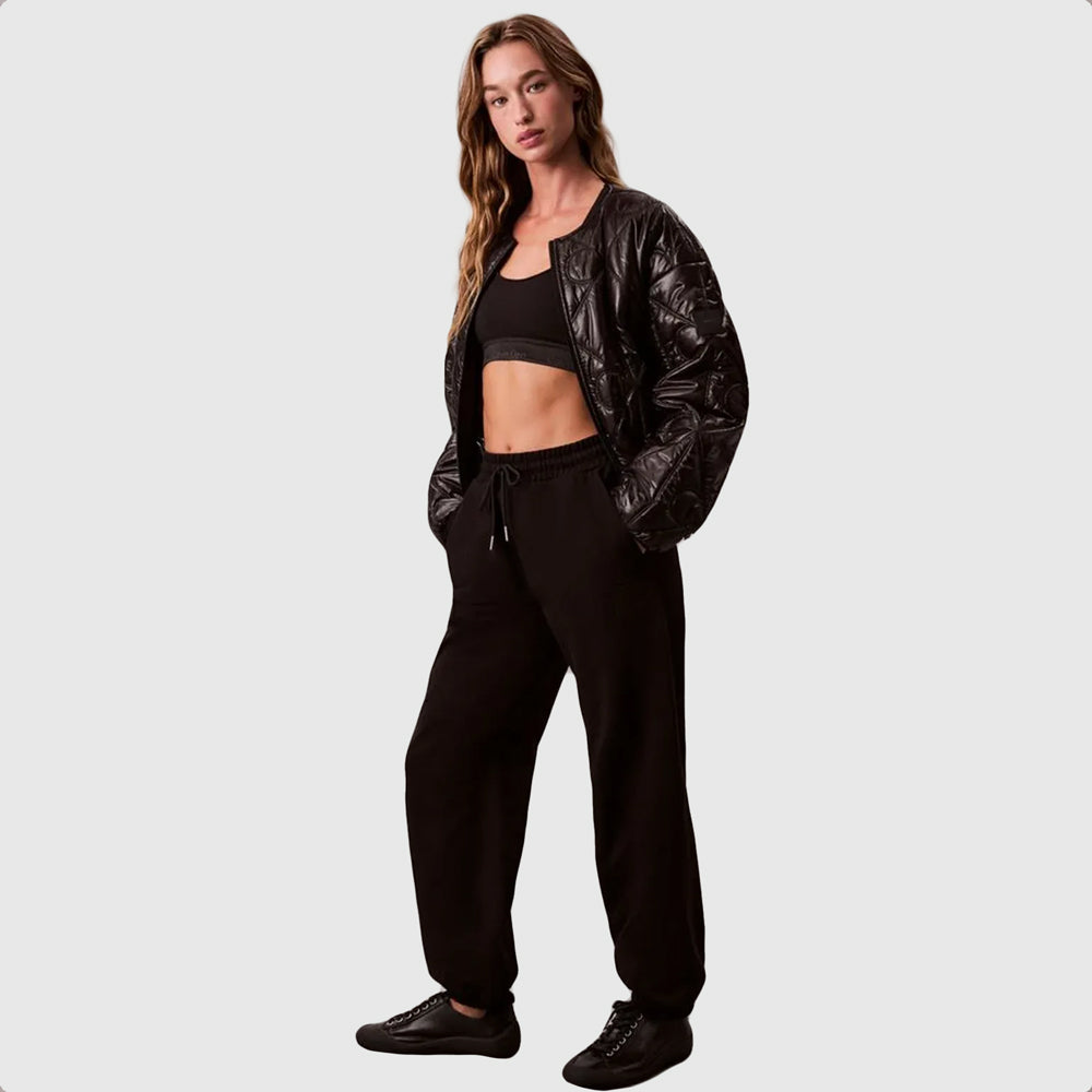 Calvin Klein Premium Terry Emblem Jogger - Black |ThirdBaseUrban