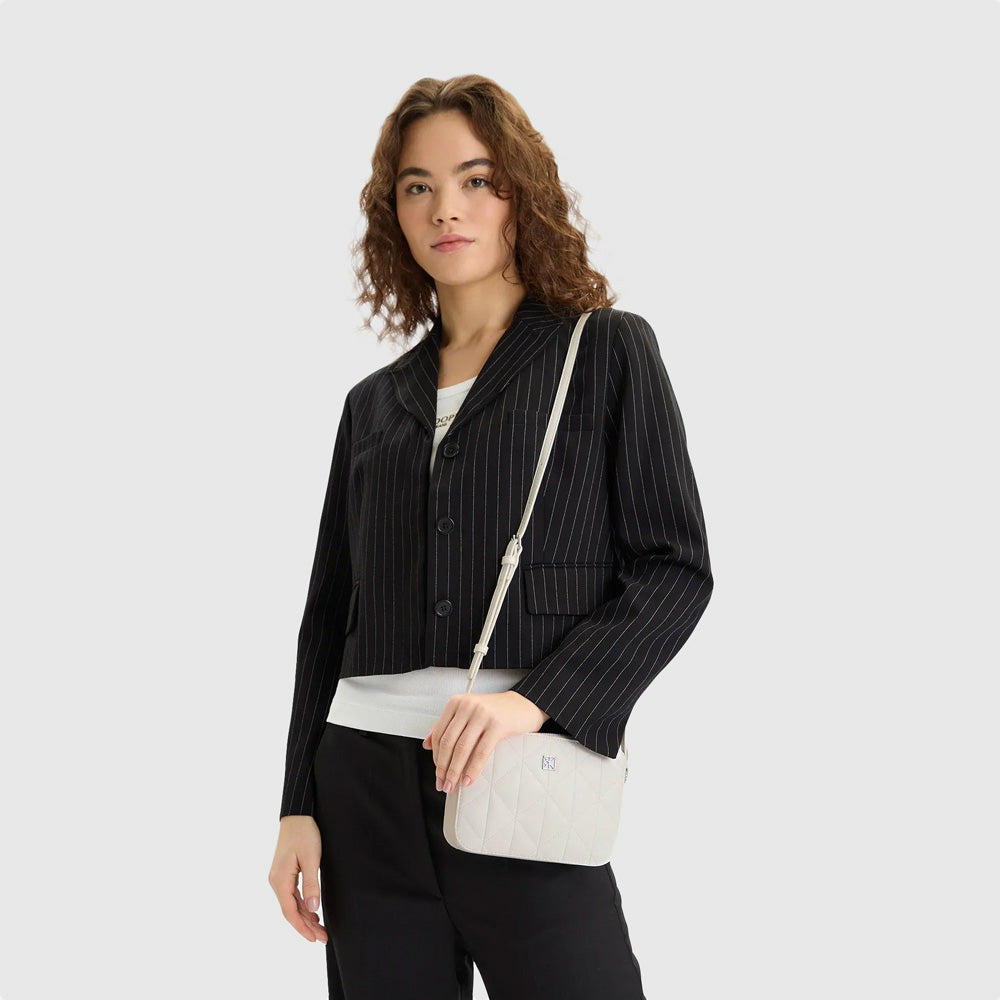 Quilted Camera Bag - White