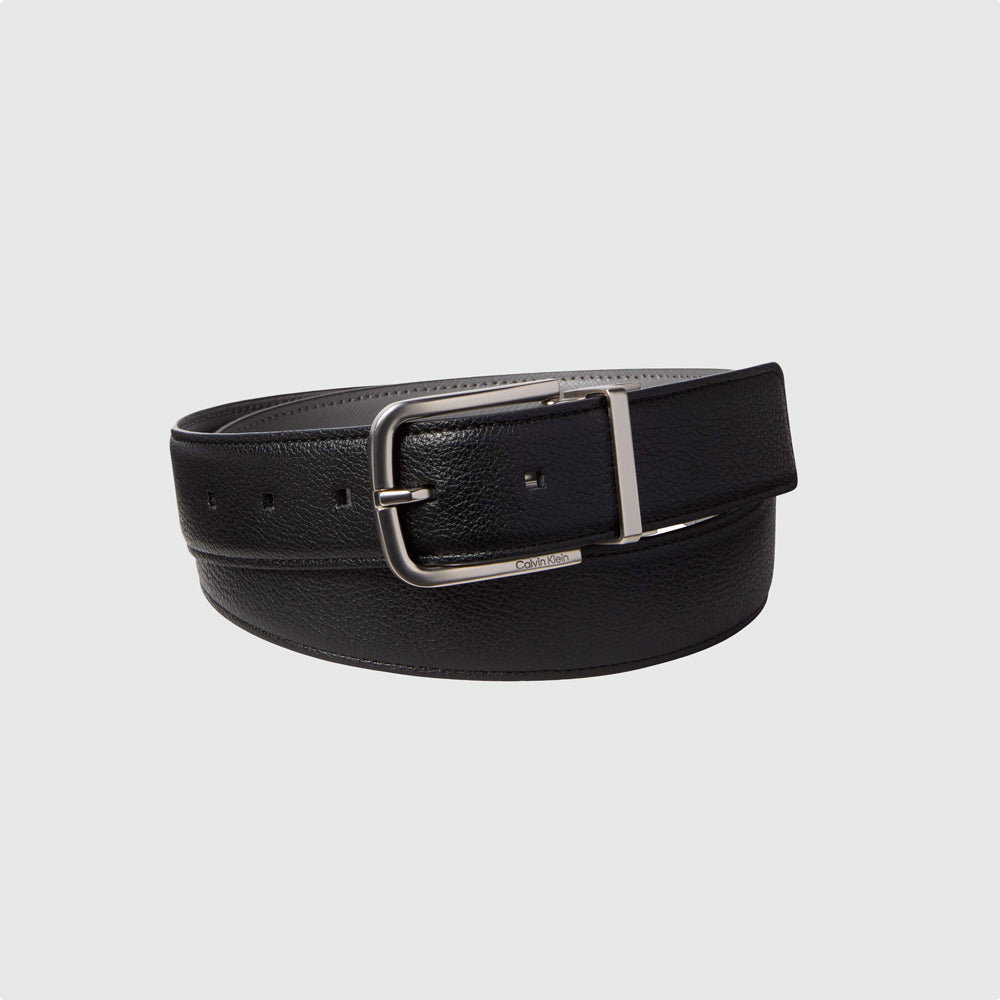 Calvin Klein Reversible Buckle Pebble Belt - Black Multi |ThirdBaseUrban