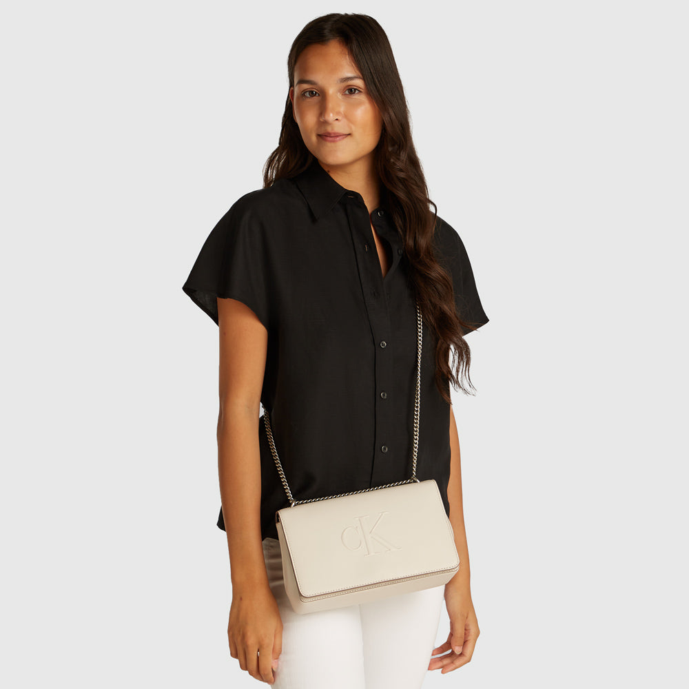Flap Shoulder Bag - Offwhite