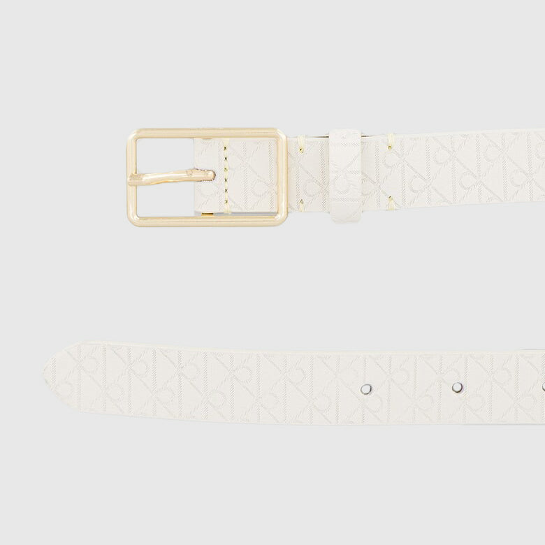 Square Buckle Aop Strap 25Mm - White