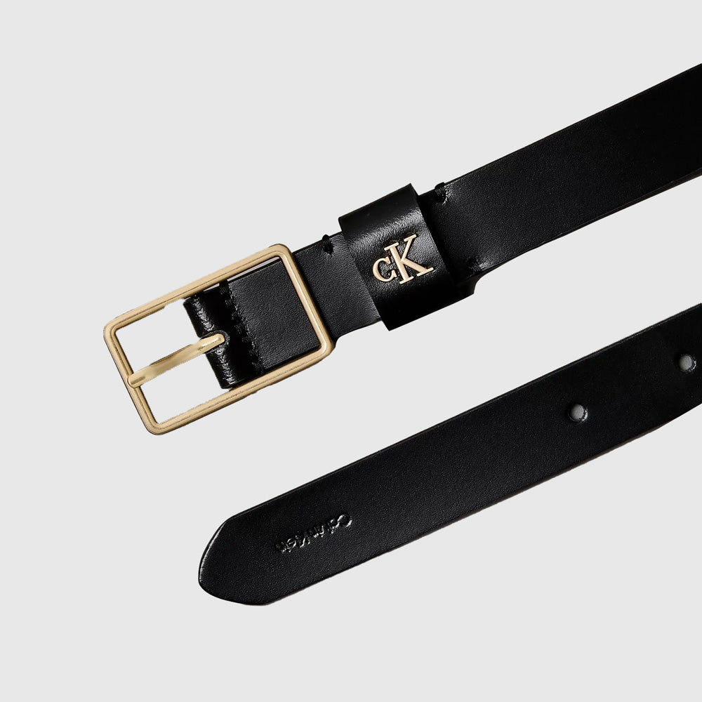 Square Buckle Ck Loop Belt 25Mm - Black