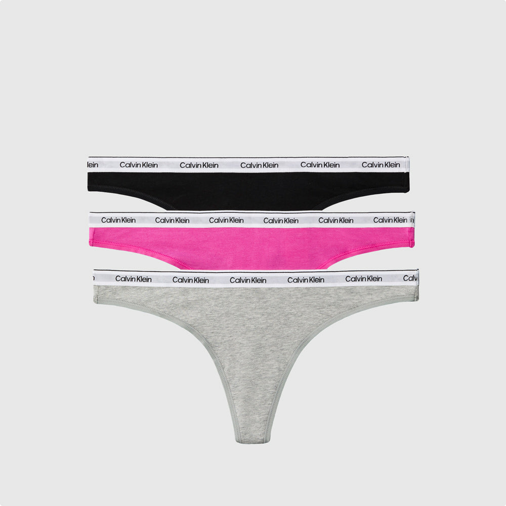 Calvin Klein 3 Pack Thong - Black Multi |ThirdBaseUrban