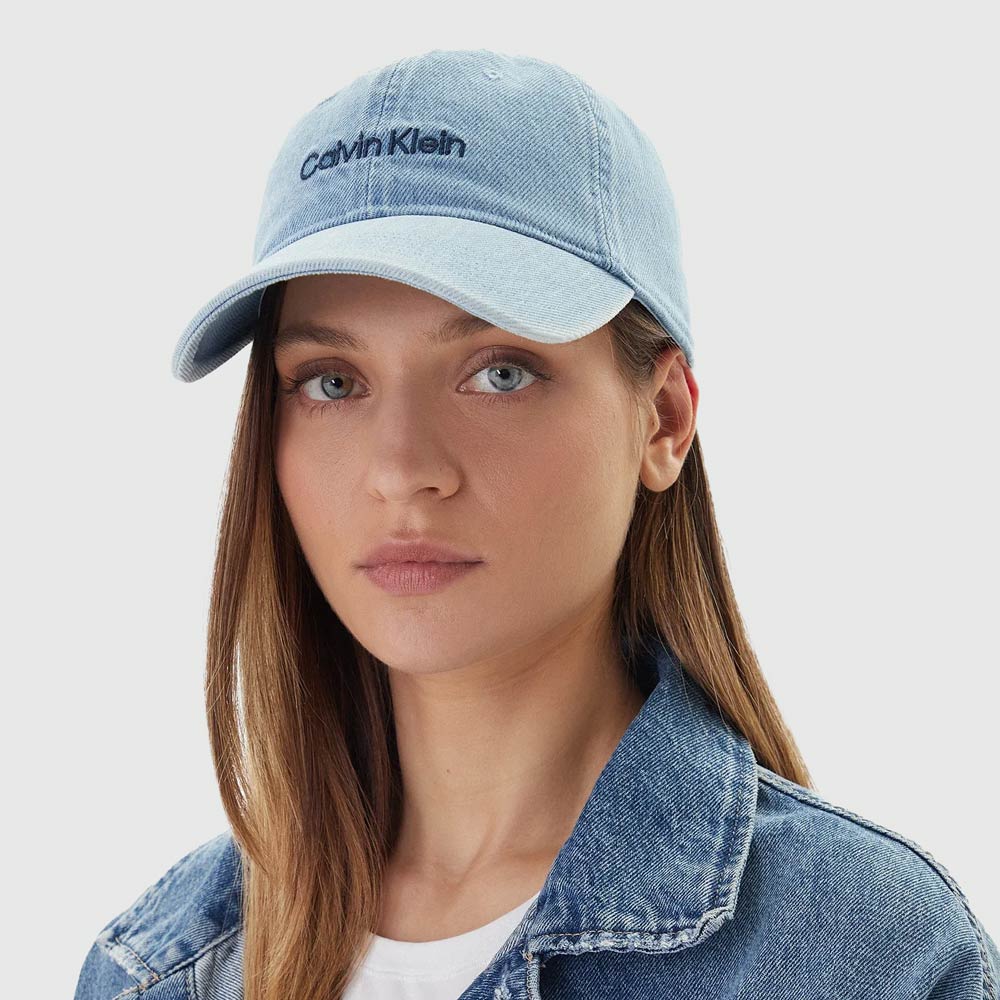Calvin Klein Embroidered Denim Cap - Blue |ThirdBaseUrban