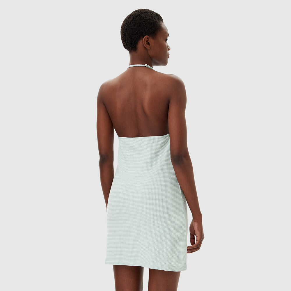 Waffle Halterneck Dress - Jade