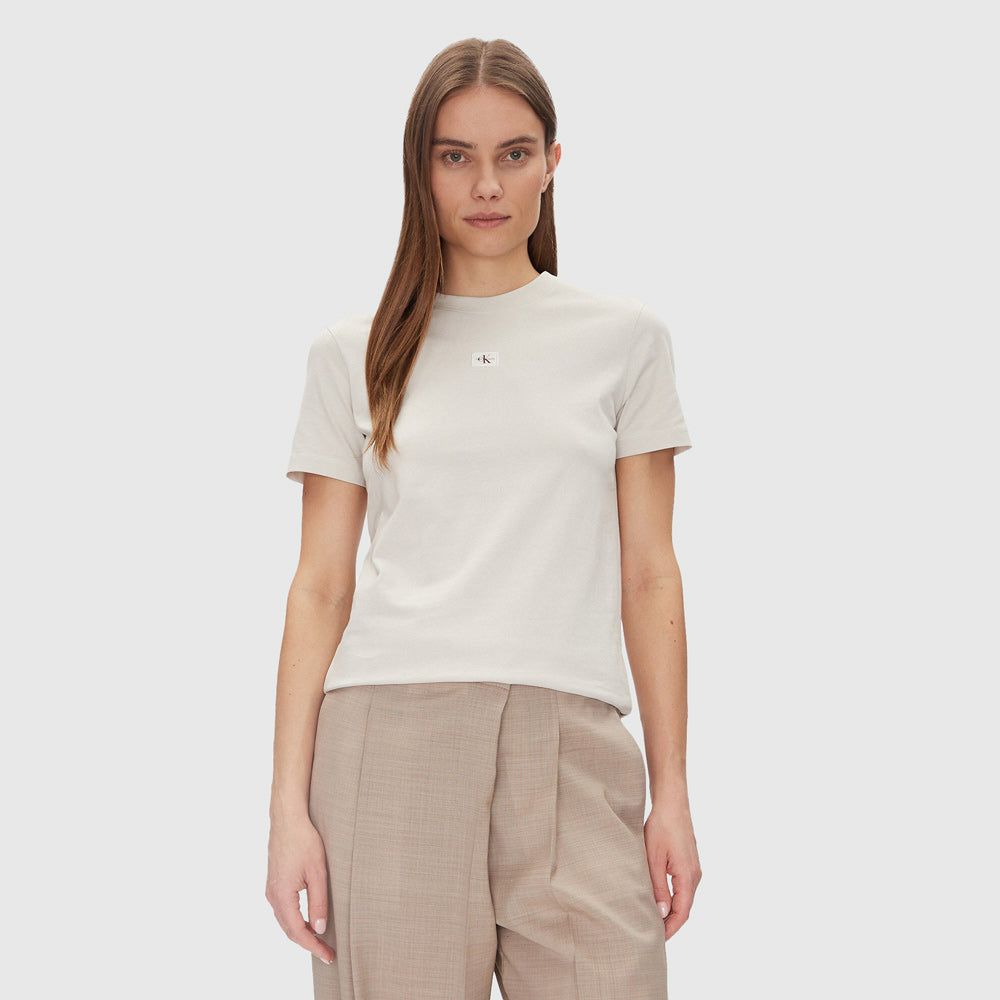 Calvin Klein Label Regular T-Shirt - Offwhite |ThirdBaseUrban