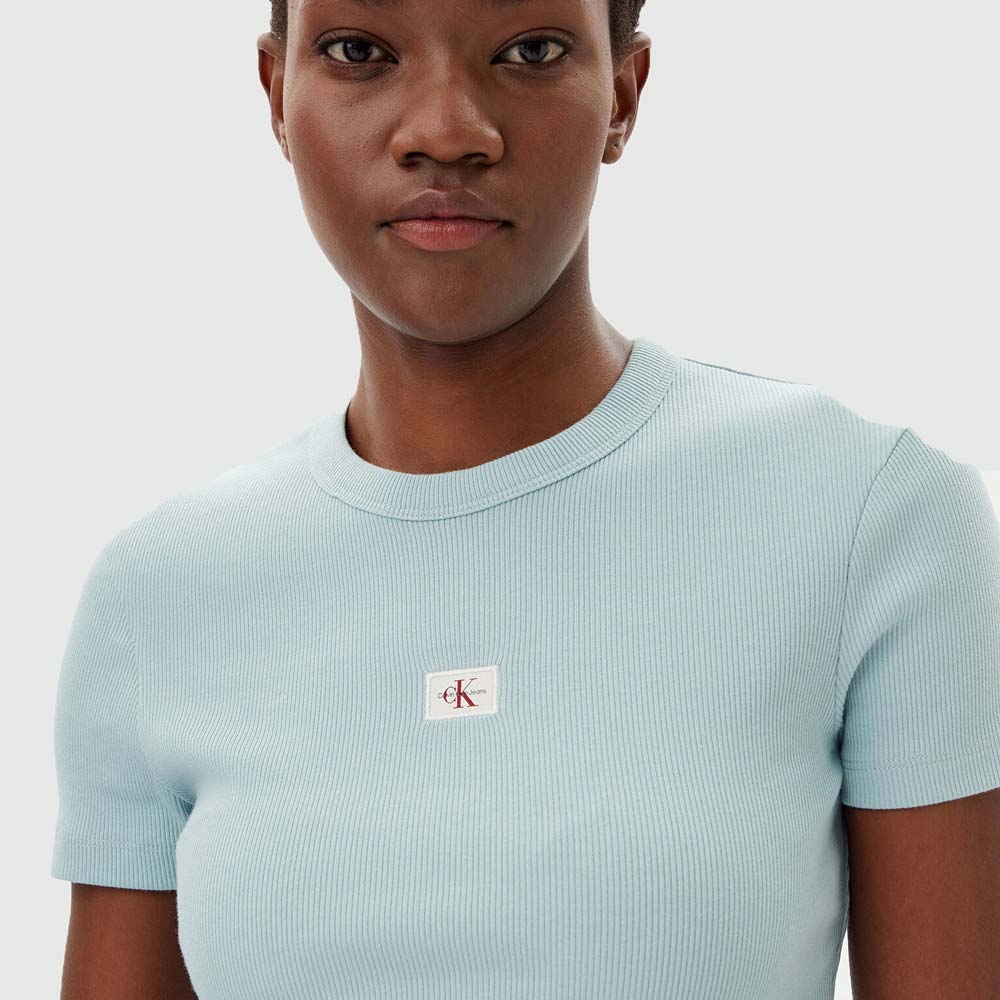 Rib Fitted T-Shirt - Light Blue