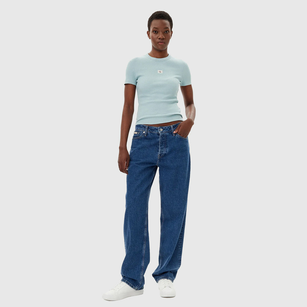 Rib Fitted T-Shirt - Light Blue