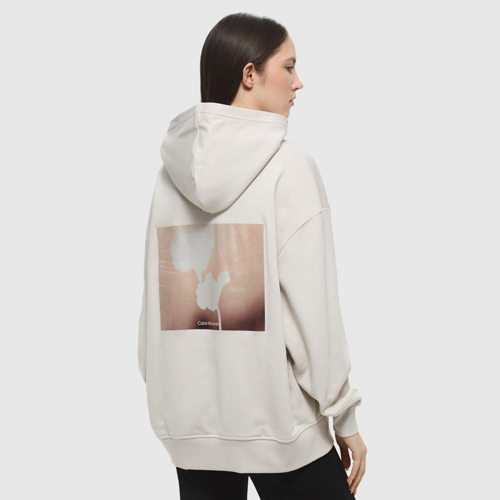 Back Graphic Oversized Hoodie - Light Brown