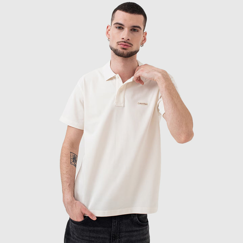 Calvin Klein Label Golfer - Cream |ThirdBaseUrban