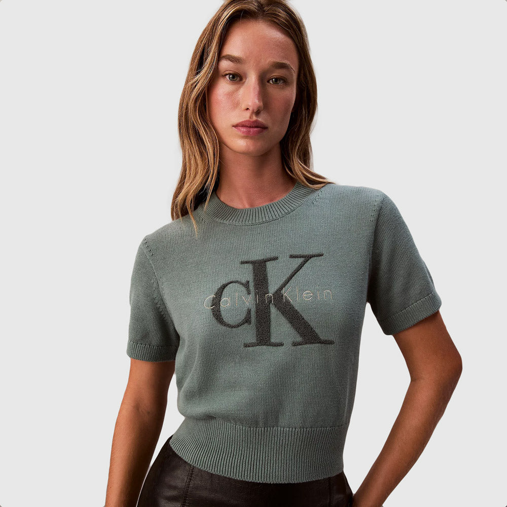 Calvin Klein Chunky Cotton Graphic Vest - Green |ThirdBaseUrban
