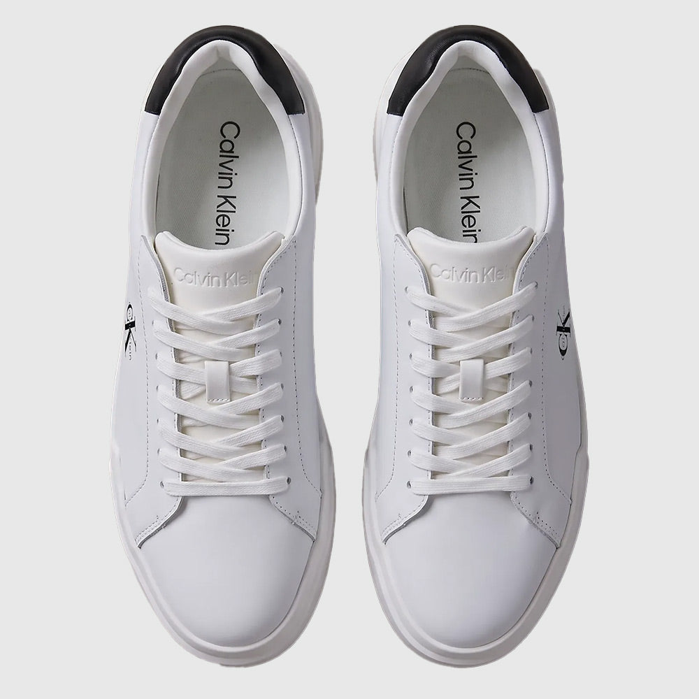 Leather Chunky Cupsole - White / Black