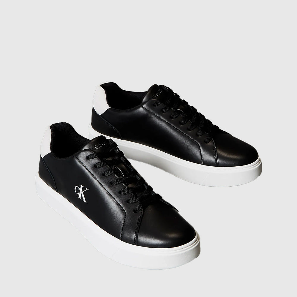 Leather Signature Sneaker - Black & White