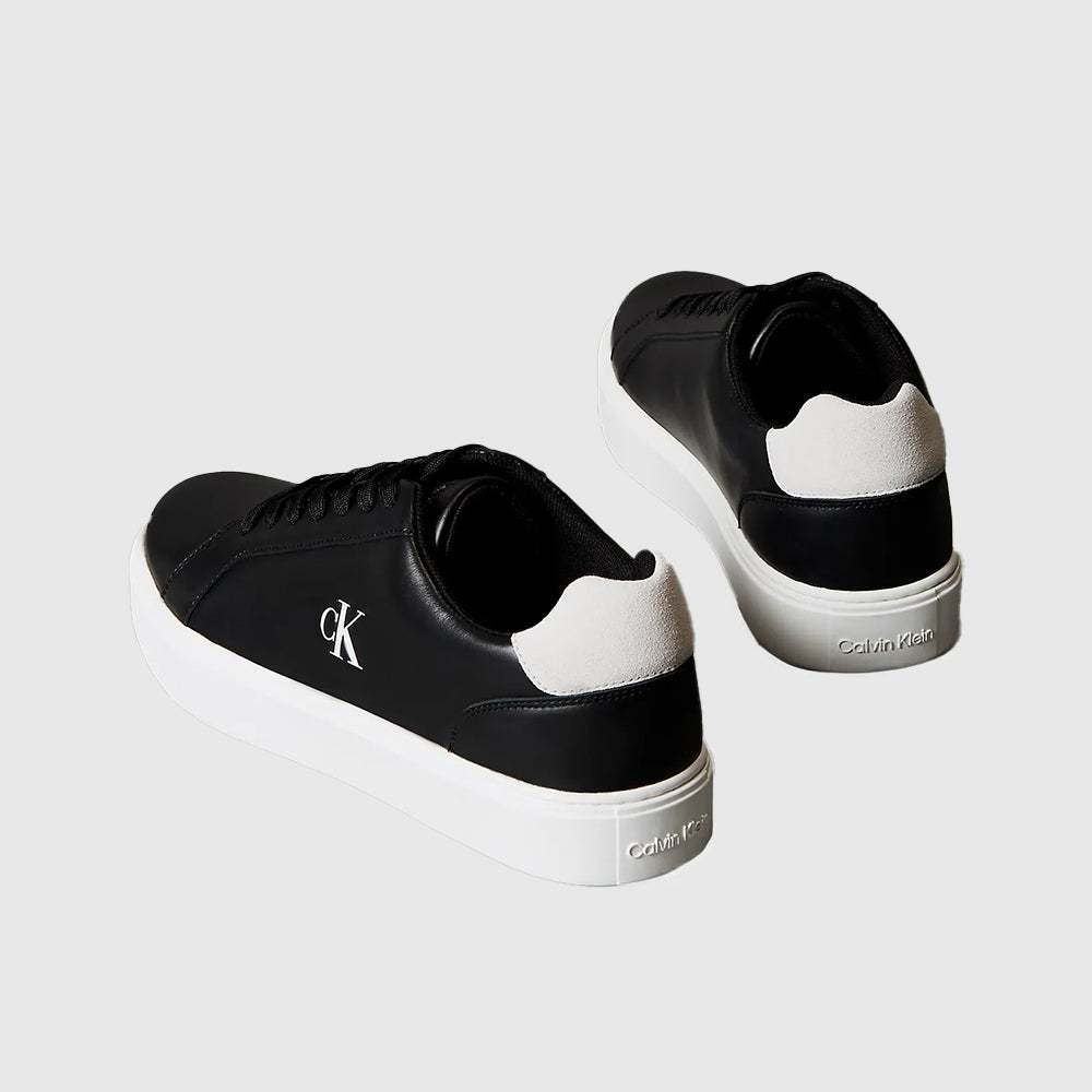 Leather Signature Sneaker - Black & White