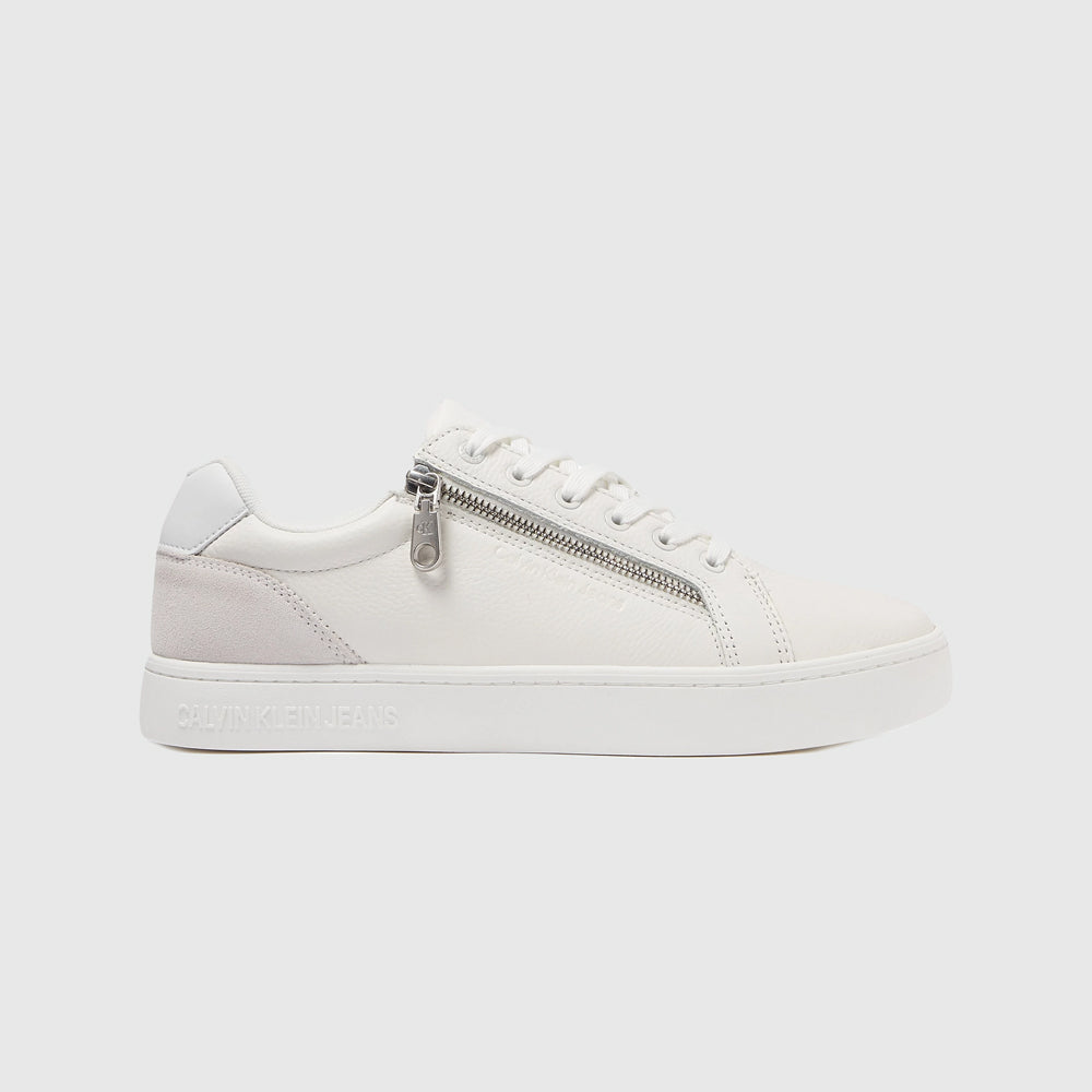 Calvin Klein Classic Cupsole Zip Sneaker - White |ThirdBaseUrban