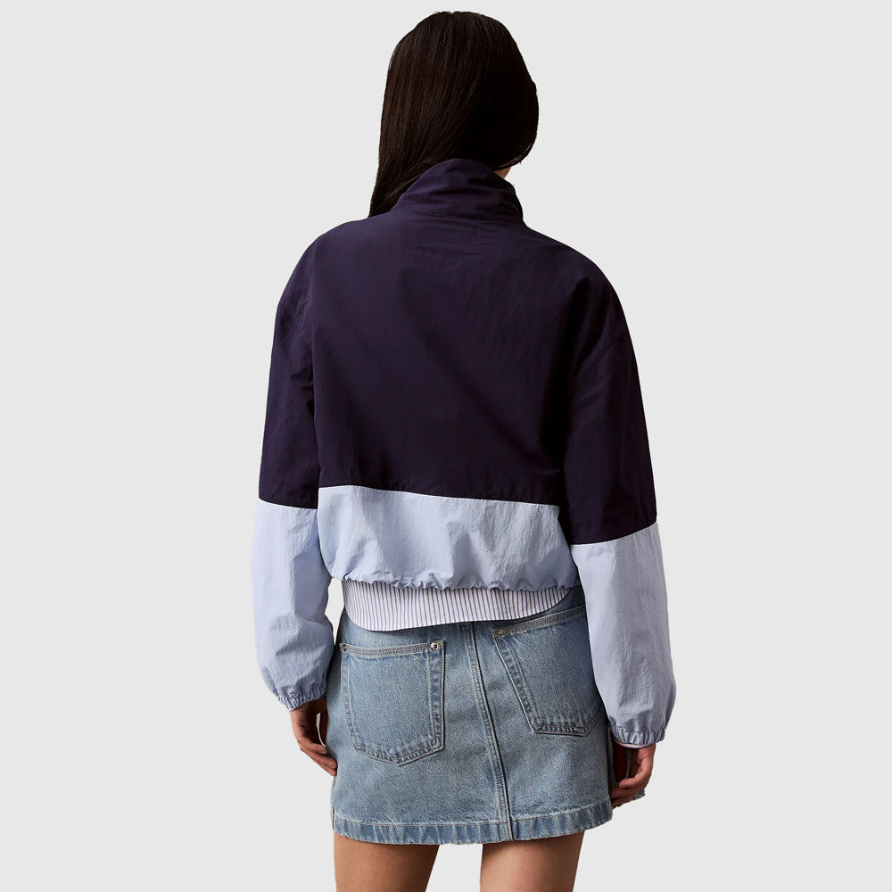 Colorblock Nylon Pullover - Blue Multi