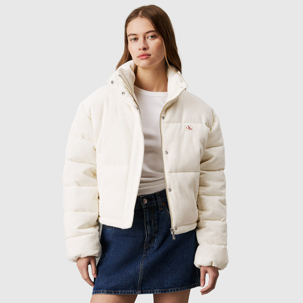 Calvin Klein Corduroy Puffer - Offwhite |ThirdBaseUrban