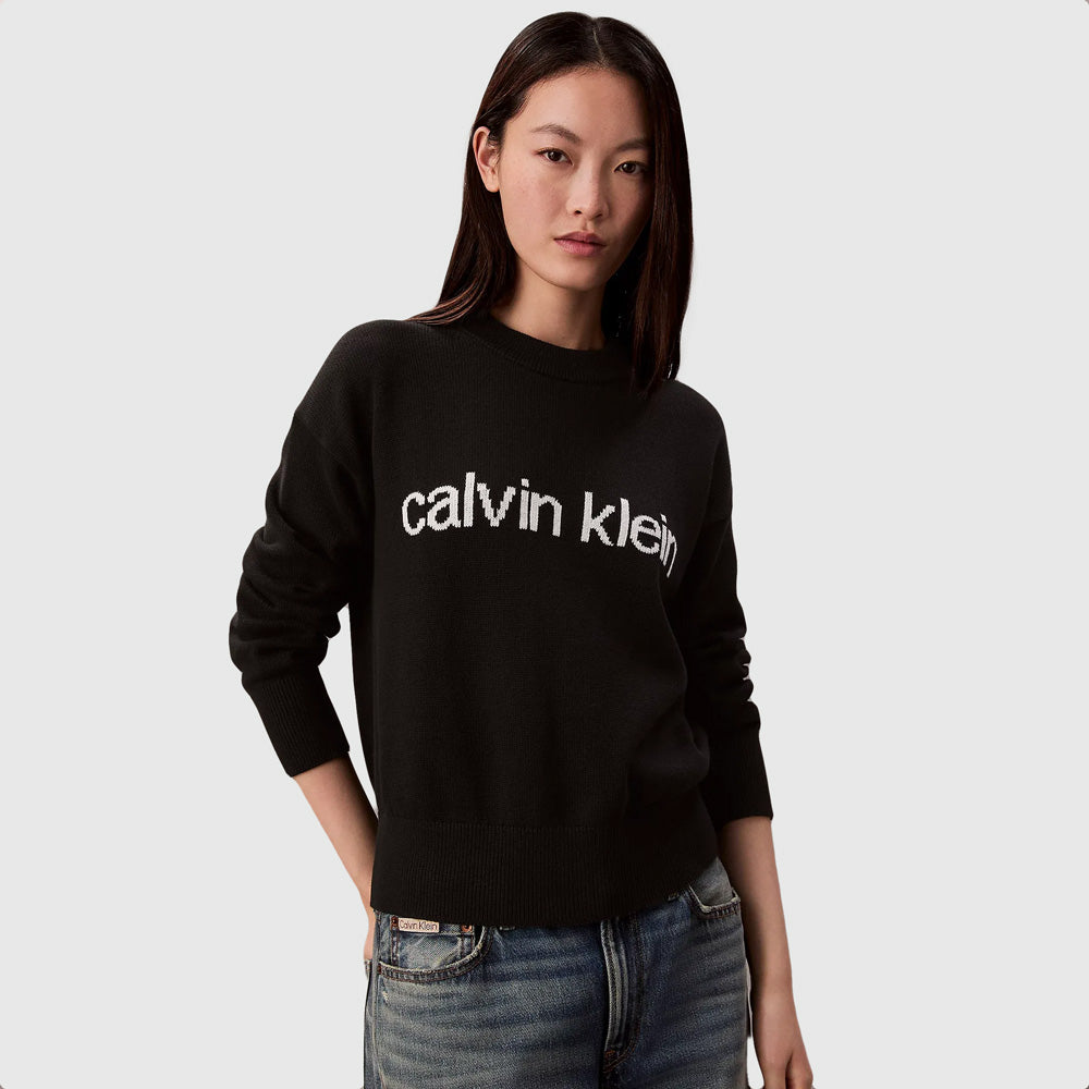 Calvin Klein Cotton Graphic Pullover - Black |ThirdBaseUrban