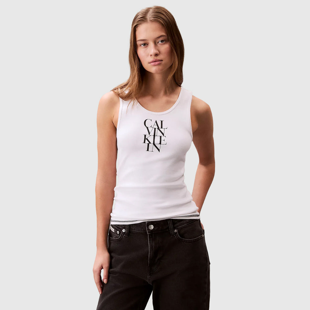Calvin Klein Cotton Rib Tank - White |ThirdBaseUrban