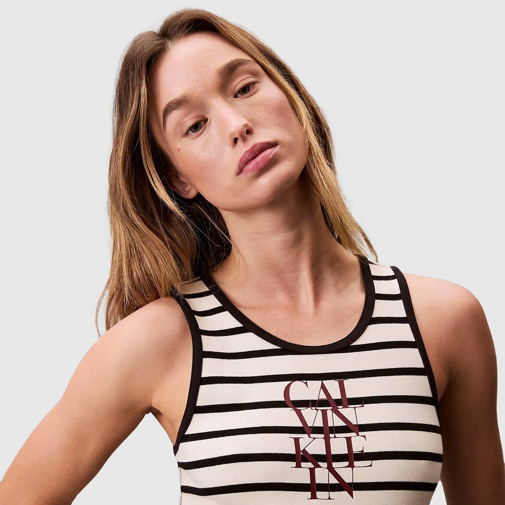 Cotton Rib Dress - Stripe