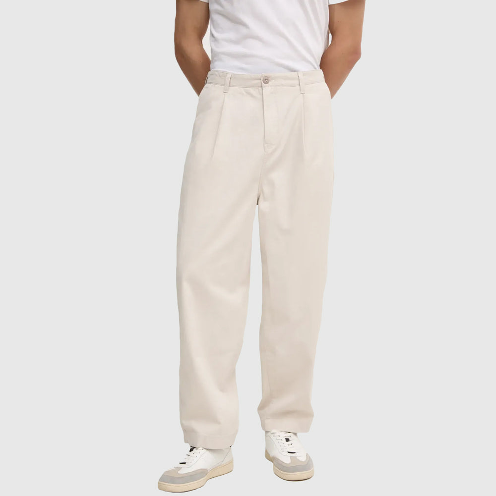 Calvin Klein Cropped Pleat Pants - Light Grey |ThirdBaseUrban