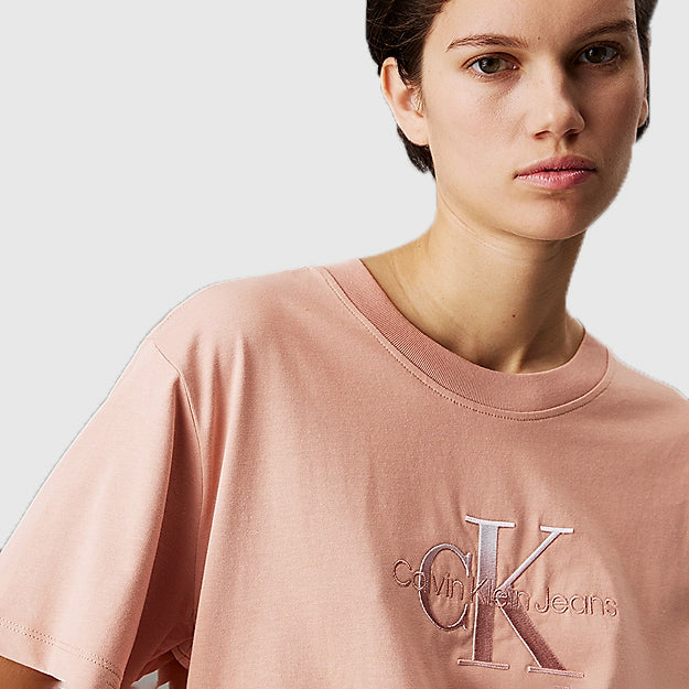 Embroidered Monologo T-Shirt - Blush