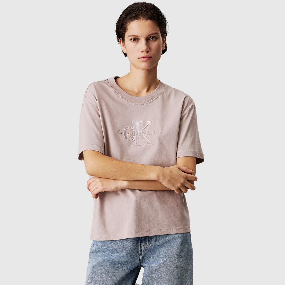 Calvin Klein Embroidered Monologo T-Shirt - Brown |ThirdBaseUrban