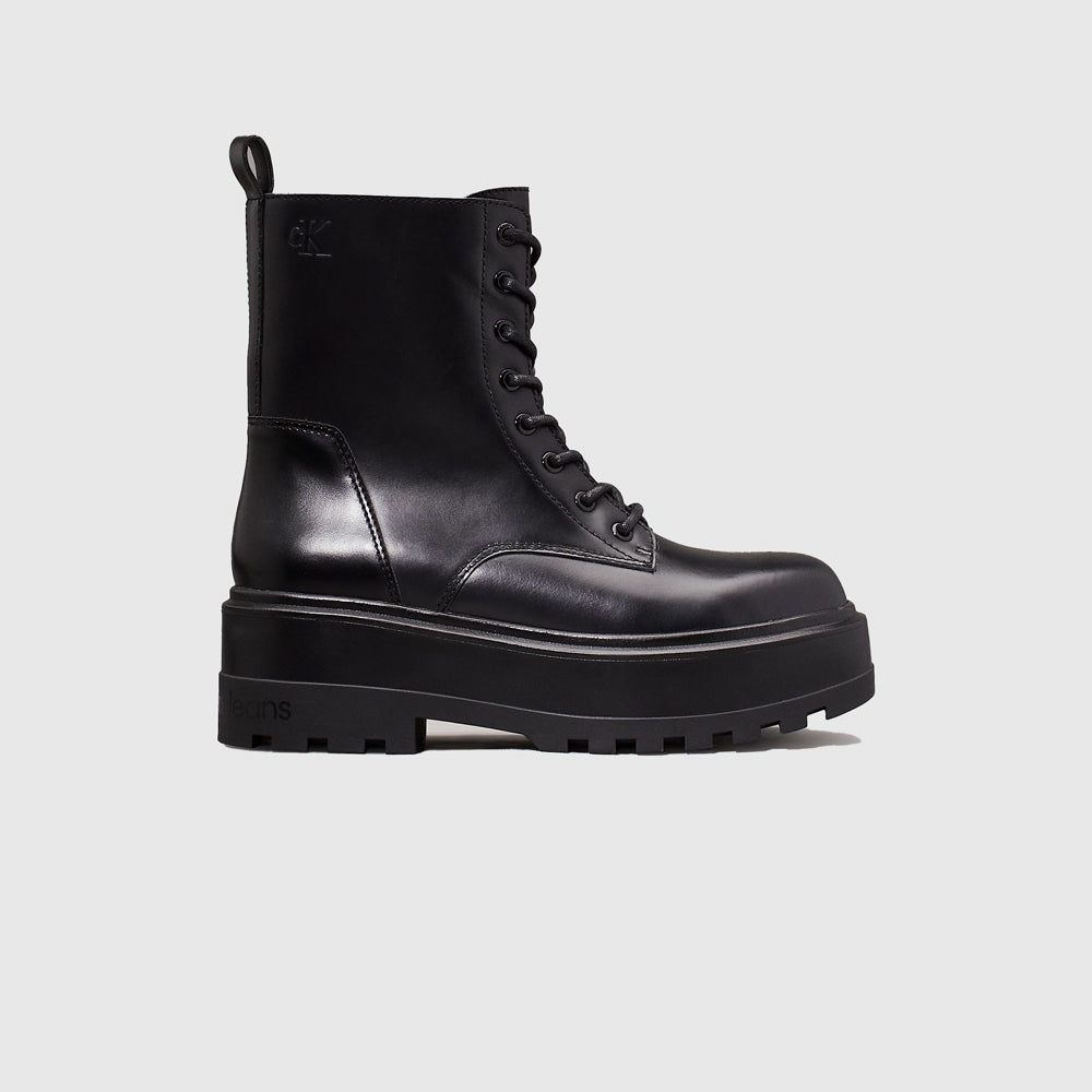 Calvin Klein Flatform Lace Up Boot - Black |ThirdBaseUrban