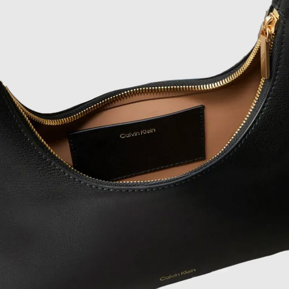 Embossed Logo Shoulder Bag - Black