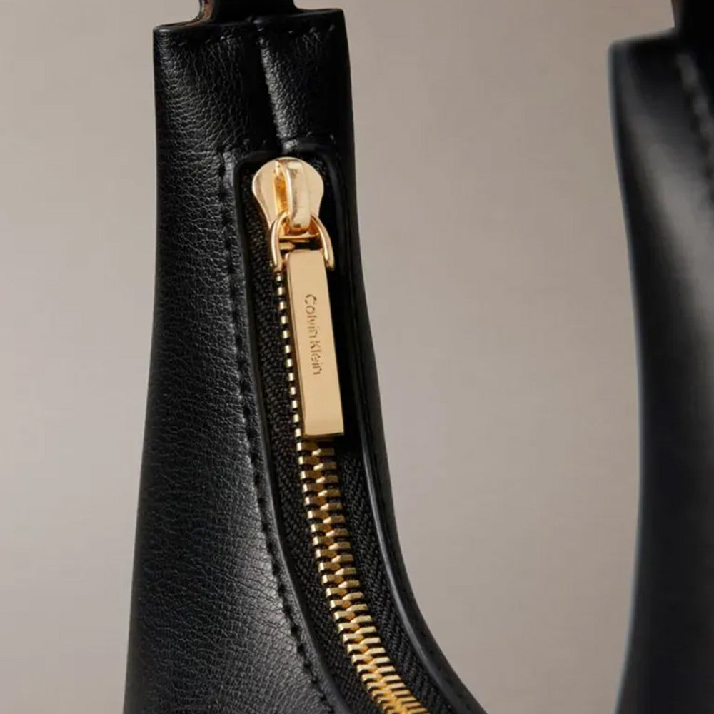 Embossed Logo Shoulder Bag - Black