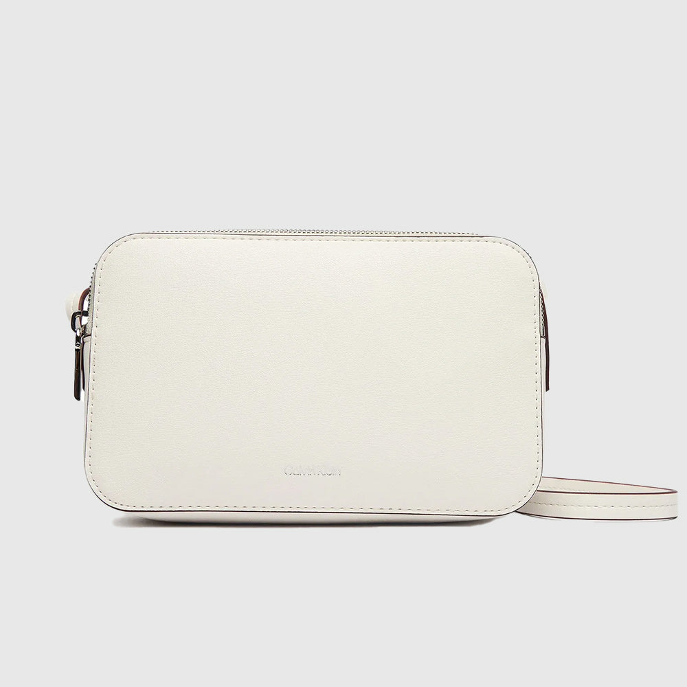Foil Logo Elongated Camera Bag - White