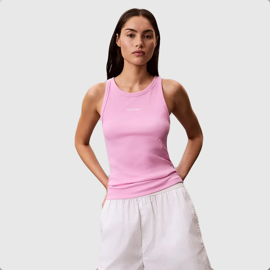 Calvin Klein Graphic Rib Tank - Pink |ThirdBaseUrban