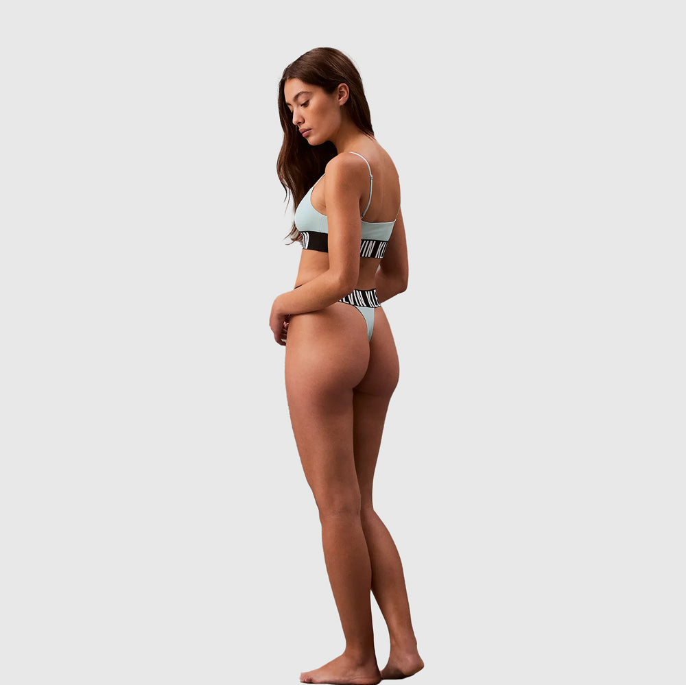 High Leg Thong - Light Blue