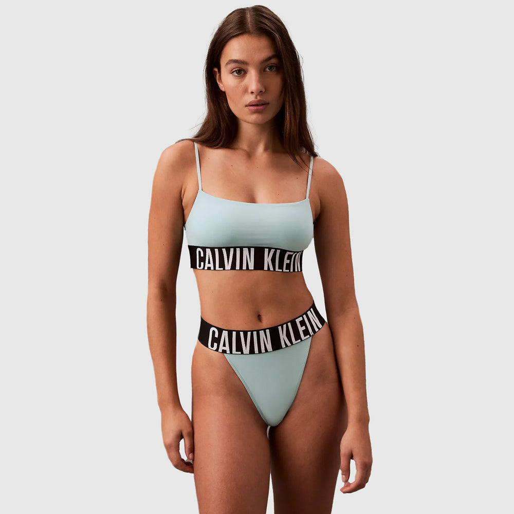 Calvin Klein High Leg Thong - Light Blue |ThirdBaseUrban