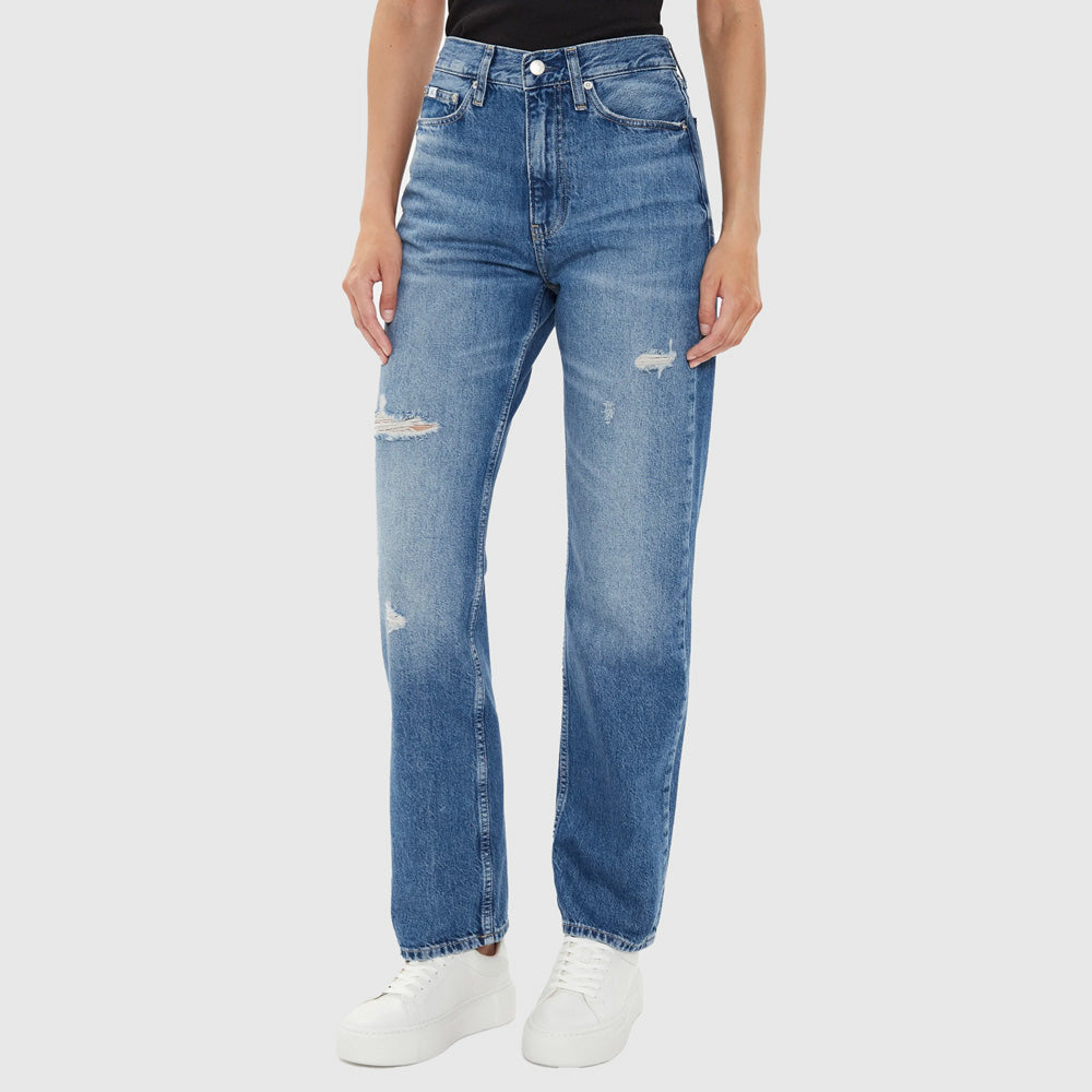 Calvin Klein High Rise Straight Jeans - Denim Light |ThirdBaseUrban