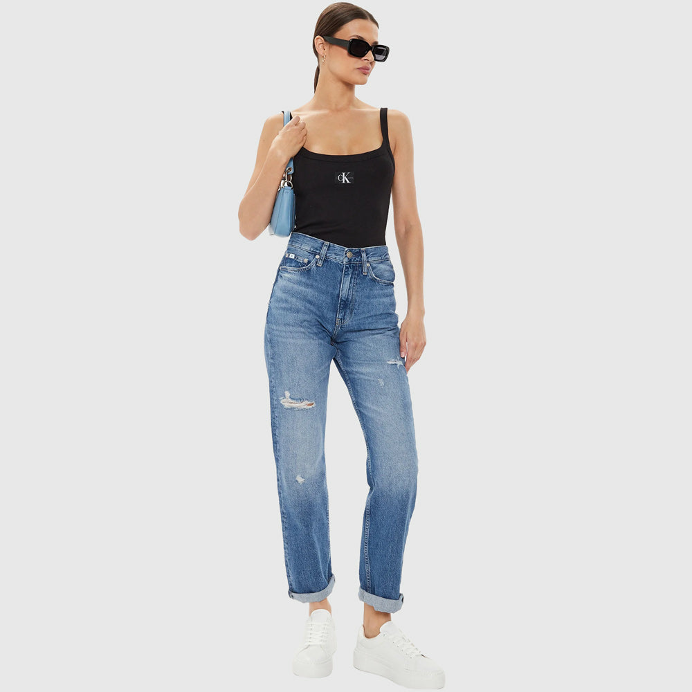 High Rise Straight Jeans - Denim Light