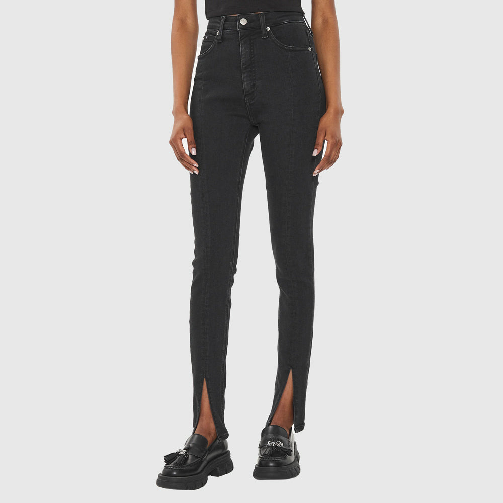Calvin Klein High Rise Super Skinny Jeans - Denim Black |ThirdBaseUrban