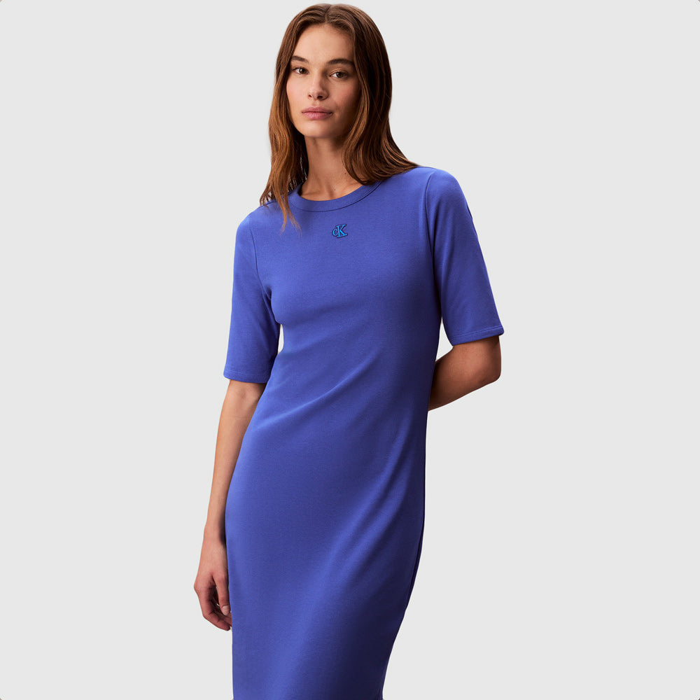 Contour Rib Midi Dress - Blue
