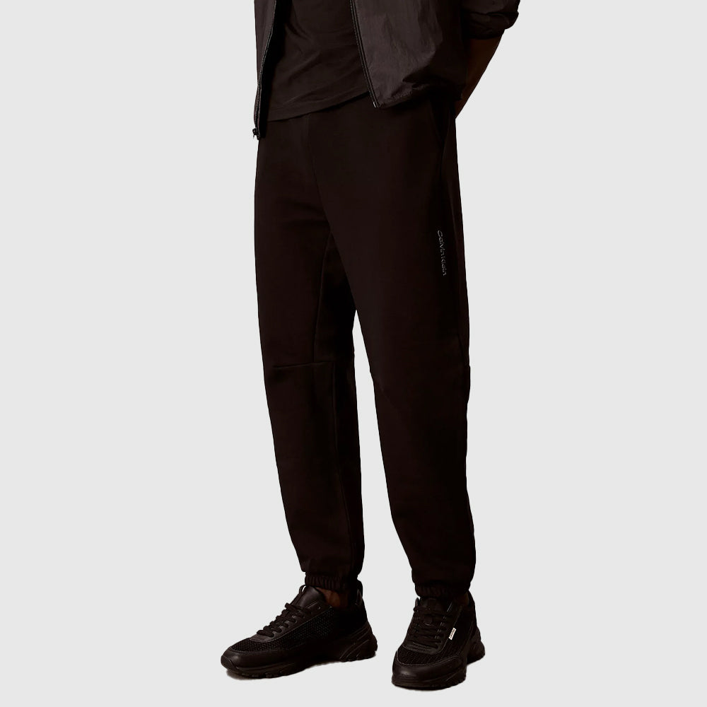 Cotton Blend French Terry Joggers - Black