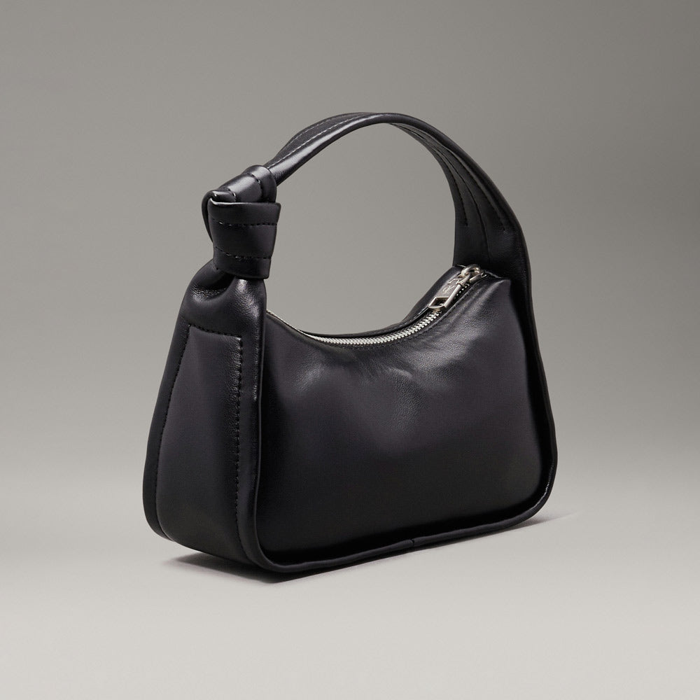 Knotted Mini Block Bag - Black